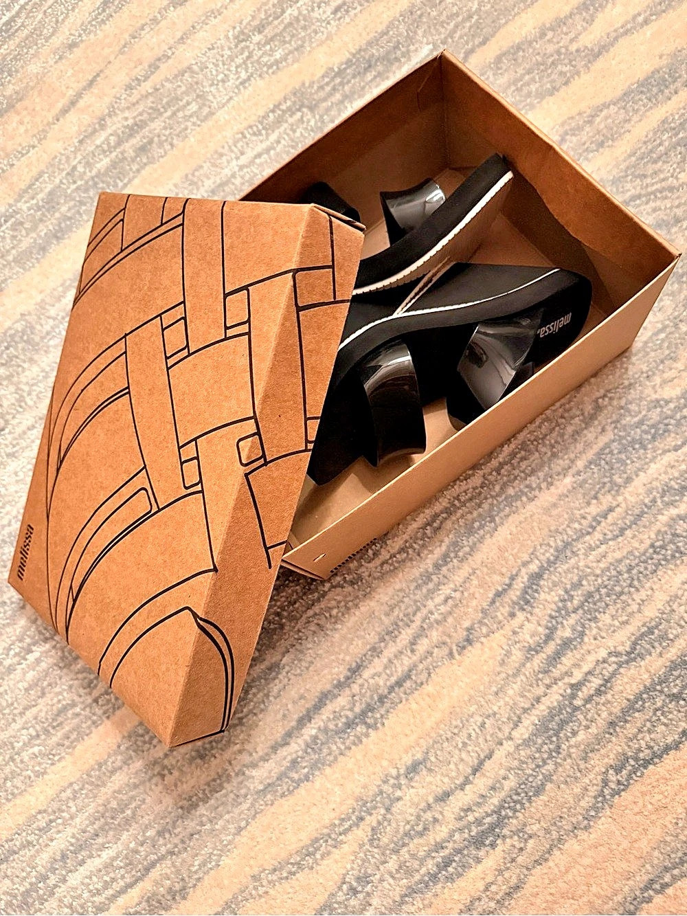 Melissa Free Slip Platform Wedge Black Sandals